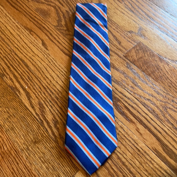 BROOKS BROTHERS- neck tie - Royal Blue/Orange - Picture 2 of 4
